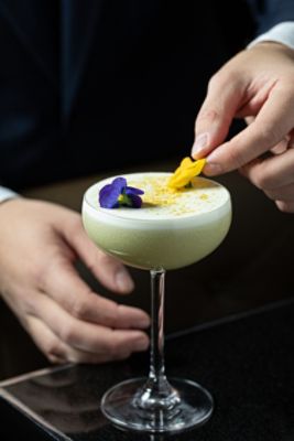 A signature dessert at Travelle at The Langham by Executive Pastry Chef, Walleska Cianfanelli